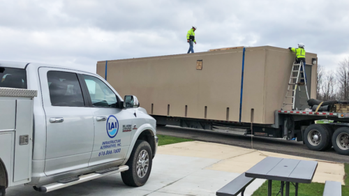 Preparing the package plant for the crane pick